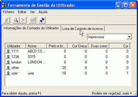 Ilustração do ecrã de aplicação