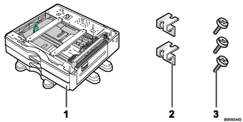 Изображение содержимого блока подачи бумаги с нумерацией компонентов