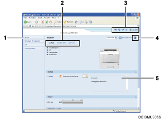Nummerierte Abbildung Webbrowser-Bildschirm 