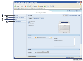 Nummerierte Abbildung Webbrowser-Bildschirm 