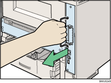 Lado posterior de la ilustración de la impresora