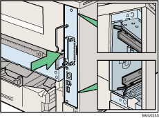 Lado posterior de la ilustración de la impresora