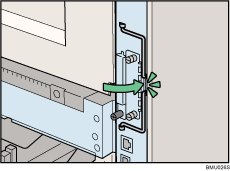 Lado posterior de la ilustración de la impresora