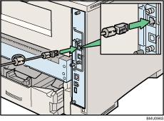 Lado posterior de la ilustraci&oacute;n de la impresora