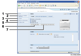 Ilustraci&oacute;n con leyenda numerada de la pantalla del navegador web.