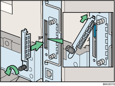 Illustrazione del lato posteriore della stampante