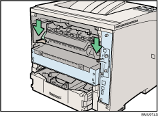 Illustrazione del lato posteriore della stampante