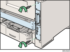 Ilustracja tylnej części drukarki