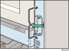 Ilustracja tylnej części drukarki