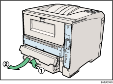 Ilustracja tylnej części drukarki