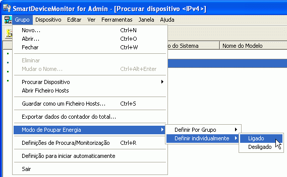 Ilustração do ecrã de aplicação