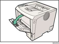 Bild på ett sidoinmatningsfack