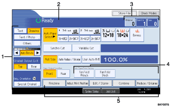 Operation panel screen illustration numbered callout illustration