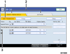 Operation panel screen illustration numbered callout illustration