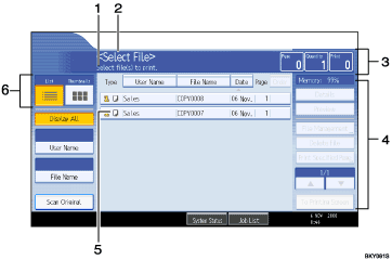 Operation panel screen illustration numbered callout illustration