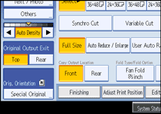 Operation panel screen illustration