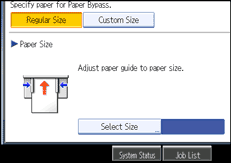 Operation panel screen illustration