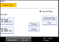 Operation panel screen illustration