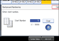 Operation panel screen illustration