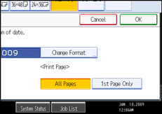 Operation panel screen illustration