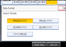Operation panel screen illustration
