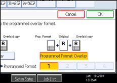 Operation panel screen illustration