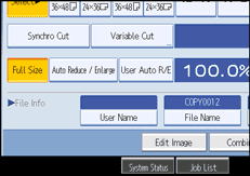 Operation panel screen illustration