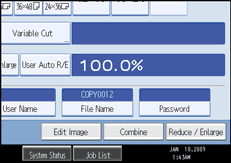 Operation panel screen illustration