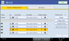 Operation panel screen illustration