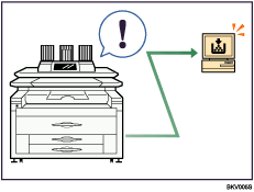 Illustration of monitoring the machine via computer