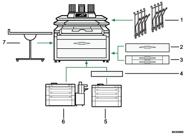 Illustration of external options numbered callout illustration
