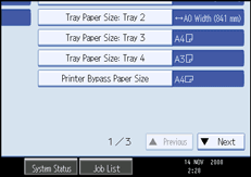 Operation panel screen illustration