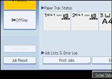 Operation panel screen illustration