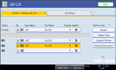 Operation panel screen illustration