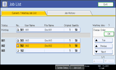 Operation panel screen illustration