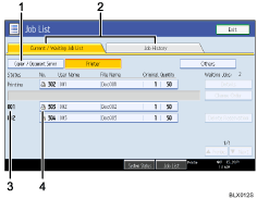 Operation panel screen illustration numbered callout illustration