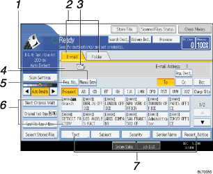 Operation panel screen illustration numbered callout illustration