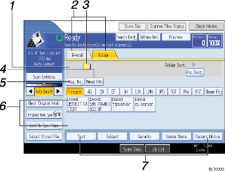 Operation panel screen illustration numbered callout illustration