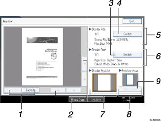 Operation panel screen illustration numbered callout illustration