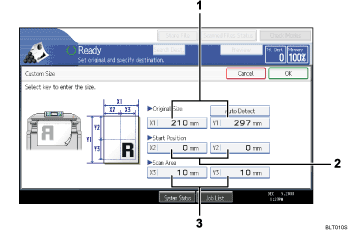 Operation panel screen illustration numbered callout illustration
