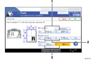 Operation panel screen illustration numbered callout illustration