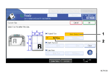 Operation panel screen illustration numbered callout illustration