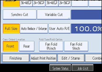 Operation panel screen illustration