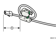 Illustration of Ethernet cable with ferrite core 