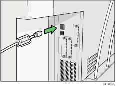 Illustration of connecting the Ethernet interface cable