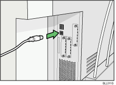 Illustration of connecting the USB interfece cable