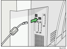 Illustration of connecting Gigabit Ethernet cable