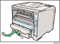 Rear side of the printer illustration