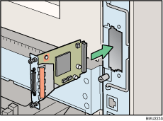 Rear side of the printer illustration