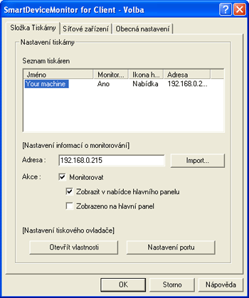 Obrázek obrazovky aplikace